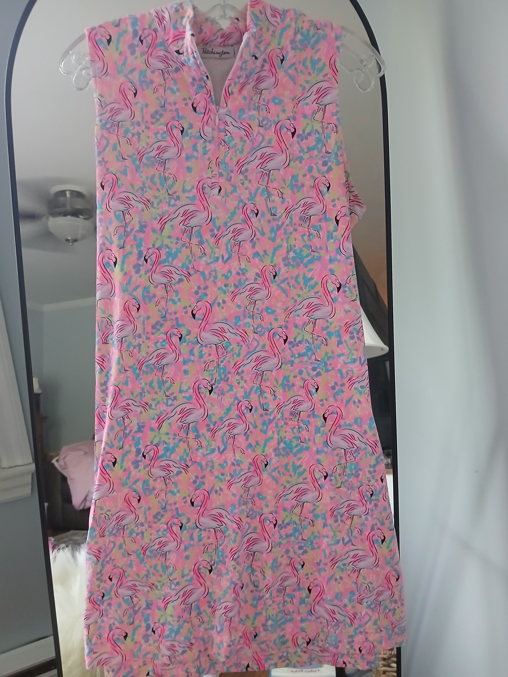 Patchington Pink Flamingo Zip-front Shift Dress